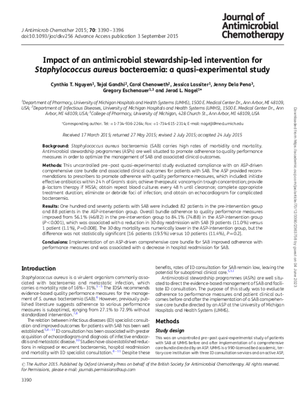(PDF) Impact of an antimicrobial stewardship-led intervention ...