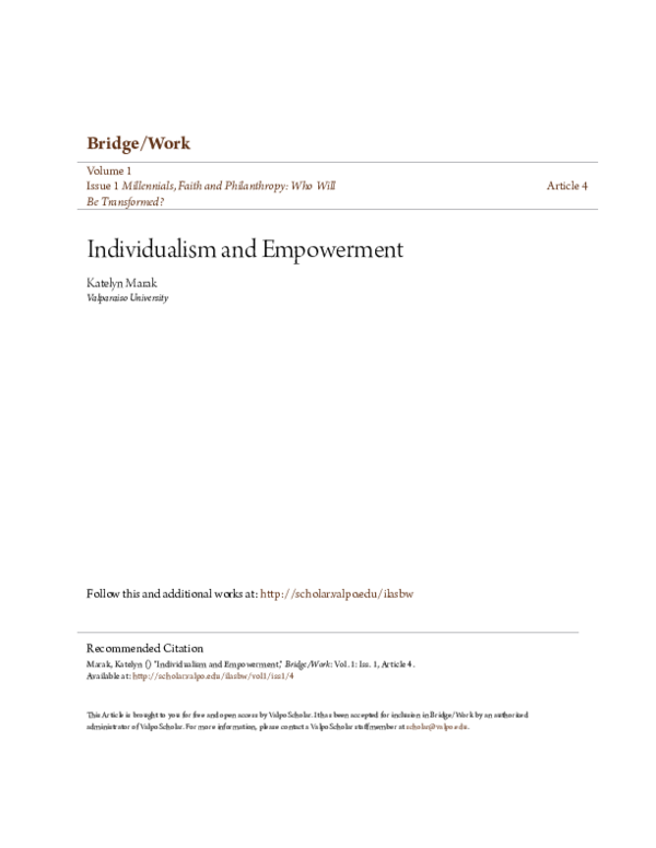 (PDF) Individualism and Empowerment