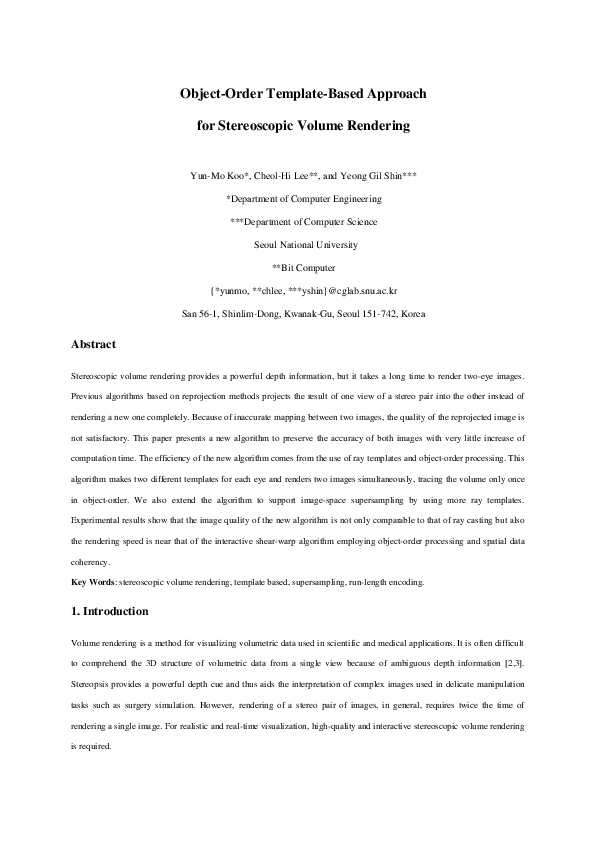 (PDF) Object-order template-based approach for stereoscopic volume ...