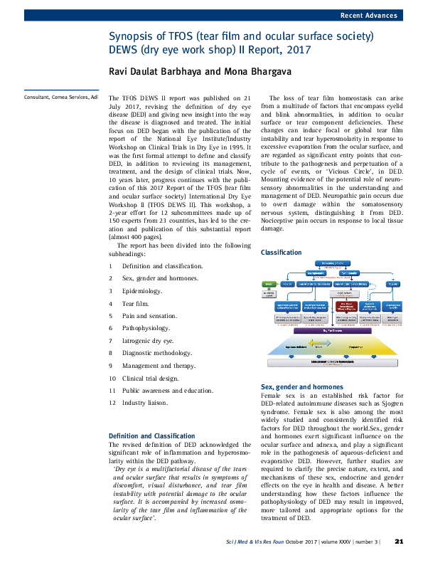 (PDF) Synopsis of TFOS ( tear fi lm and ocular