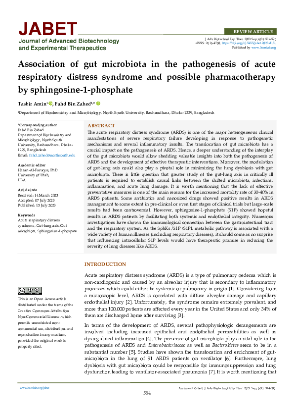 (PDF) Association of gut microbiota in the pathogenesis of acute ...