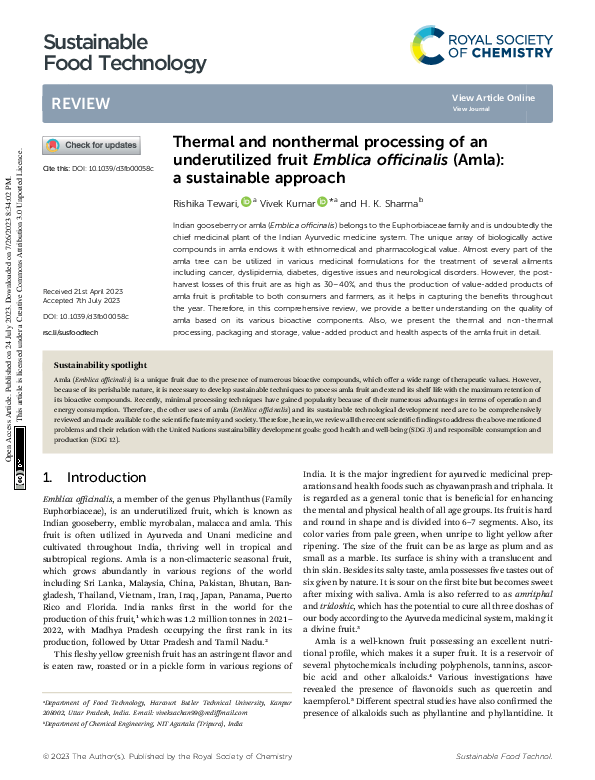 (PDF) Thermal and nonthermal processing of an underutilized fruit ...