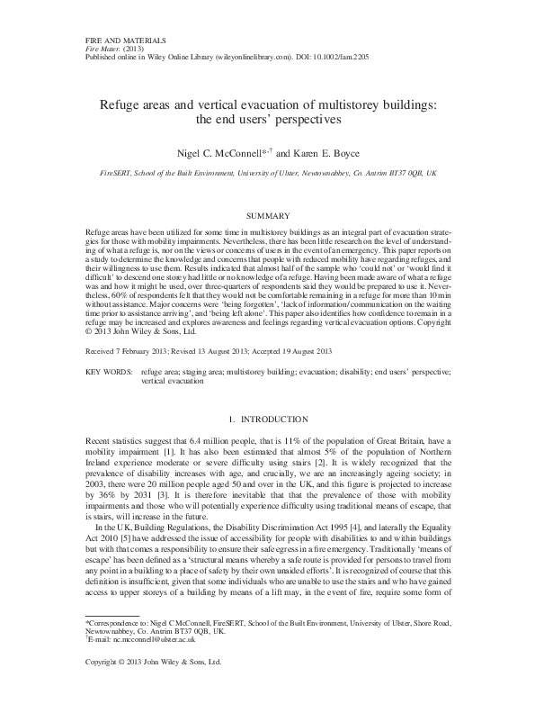 (PDF) Refuge areas and vertical evacuation of multistorey buildings ...