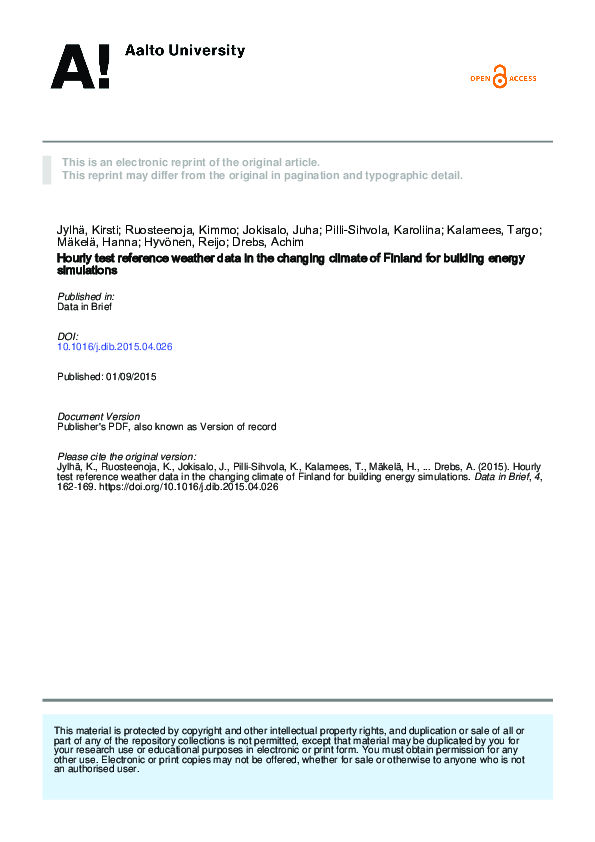 (PDF) Hourly test reference weather data in the changing climate of ...