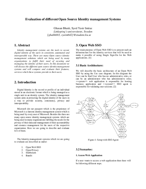 (PDF) Evaluation of different Open Source Identity management Systems