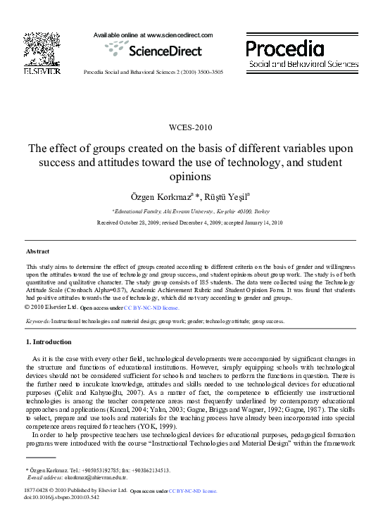 (PDF) The effect of groups created on the basis of different variables ...