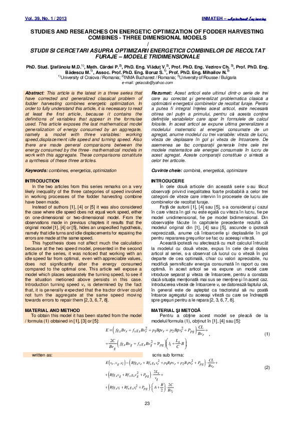 (PDF) Studies and researches on energetic optimization of fodder ...