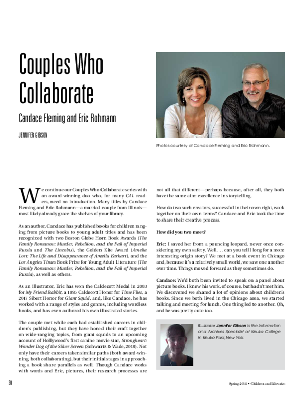 (PDF) Couples Who Collaborate: Candace Fleming and Eric Rohmann