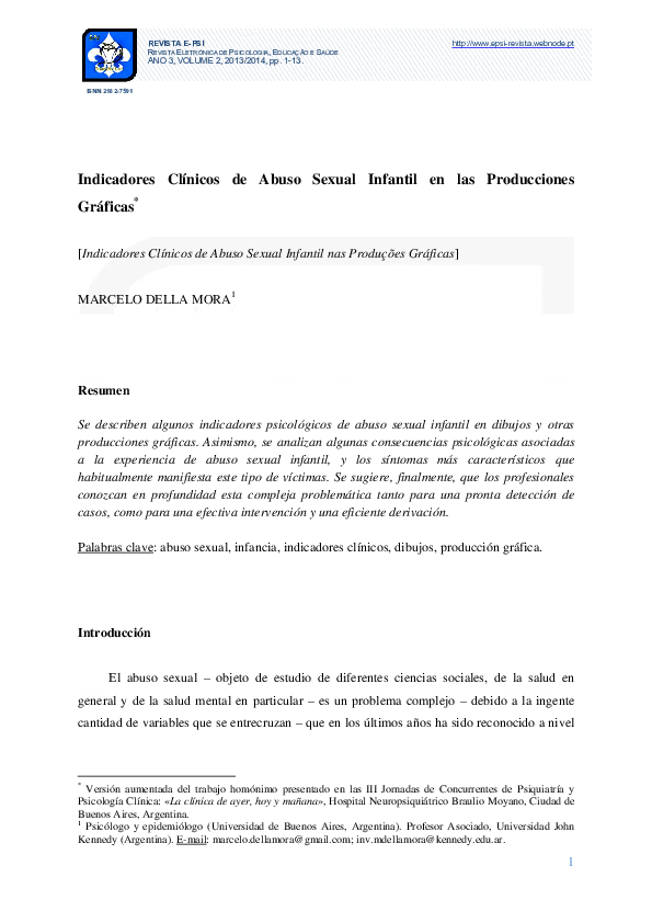 (PDF) Indicadores Clínicos De Abuso Sexual Infantil En Las Producciones ...