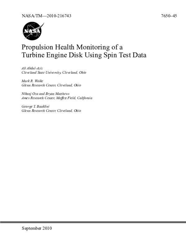 (PDF) Propulsion health monitoring of a turbine engine disk using spin ...