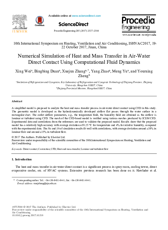 (PDF) Numerical Simulation of Heat and Mass Transfers During Solar ...