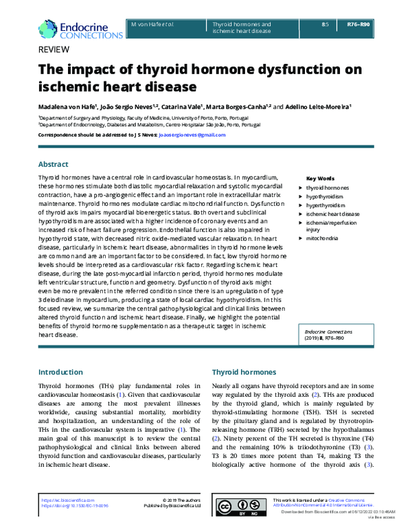 (PDF) The impact of thyroid hormone dysfunction on ischemic heart disease