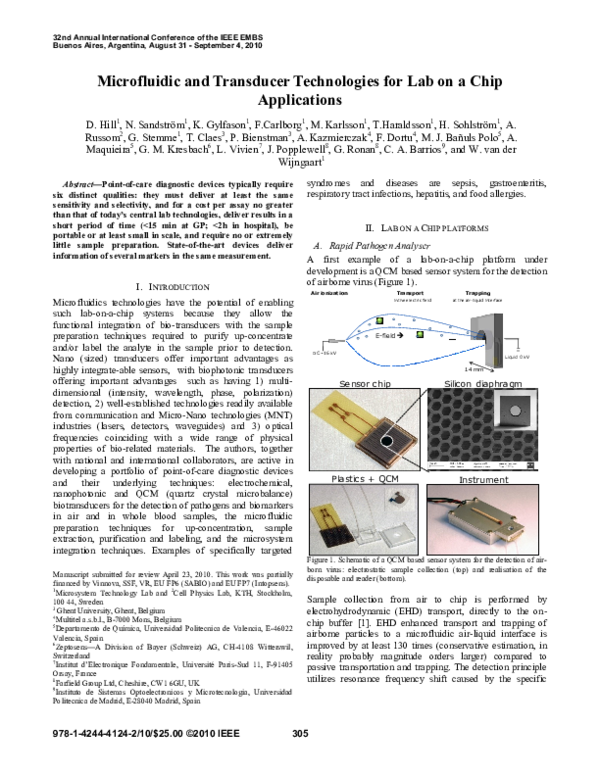 (PDF) Microfluidic and transducer technologies for lab on a chip ...