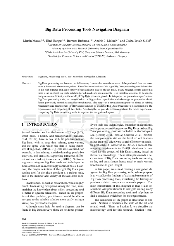 (PDF) Big Data Processing Tools Navigation Diagram