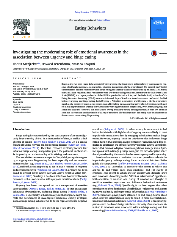(PDF) Investigating the moderating role of emotional awareness in the ...