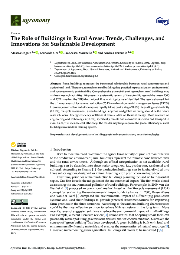 (PDF) The Role of Buildings in Rural Areas: Trends, Challenges, and ...
