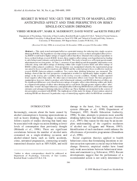 (PDF) Regret is What You Get: The Effects of Manipulating Anticipated ...