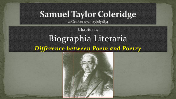 (PDF) Coleridge Biographia Literaria Ch14