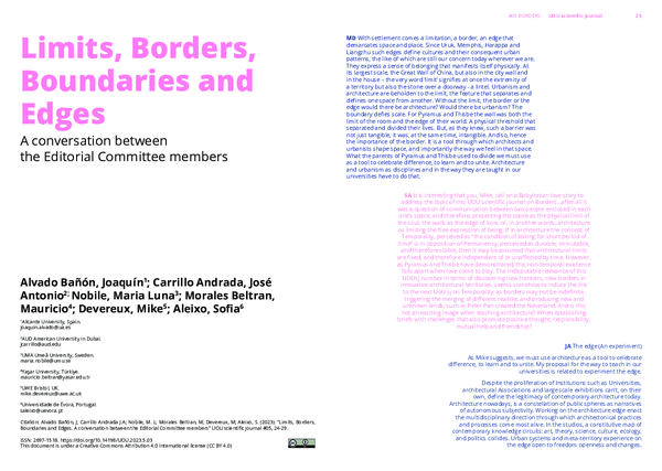 (PDF) Limits, Borders, Boundaries and Edges. A conversation between the ...