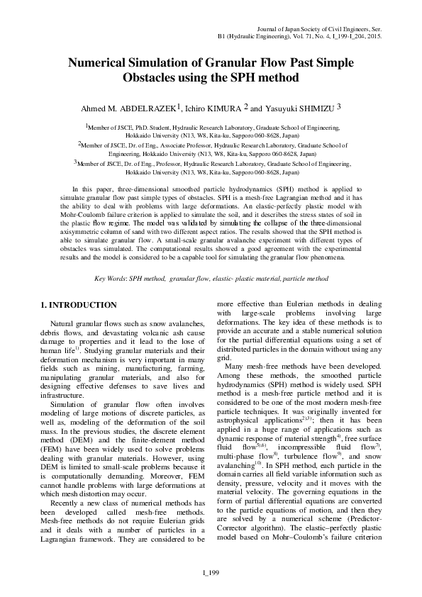 (PDF) Numerical Simulation of Granular Flow Past Simple Obstacles Using ...