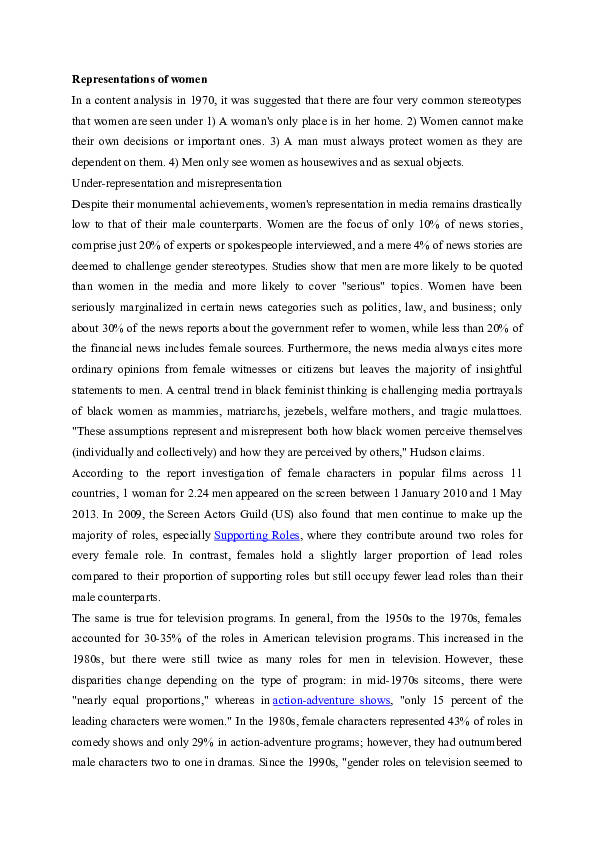 (DOC) Representations of women