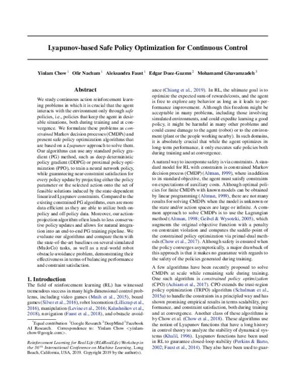 LYAPUNOV BASED SAFE POLICY OPTIMIZATION FOR CONTINUOUS CONTROL visual data 6