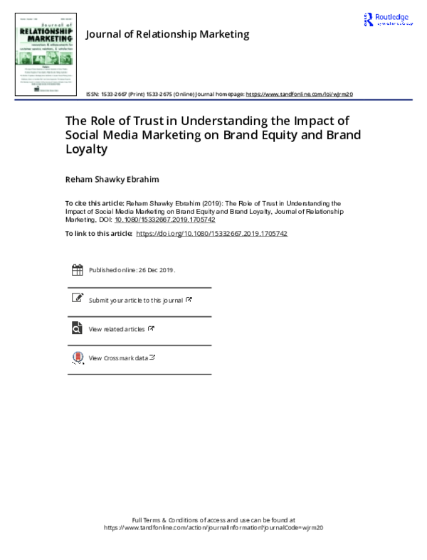 (PDF) The Role of Trust in Understanding the Impact of Social Media ...