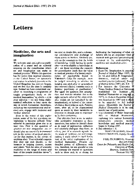 Medicine, the arts and imagination