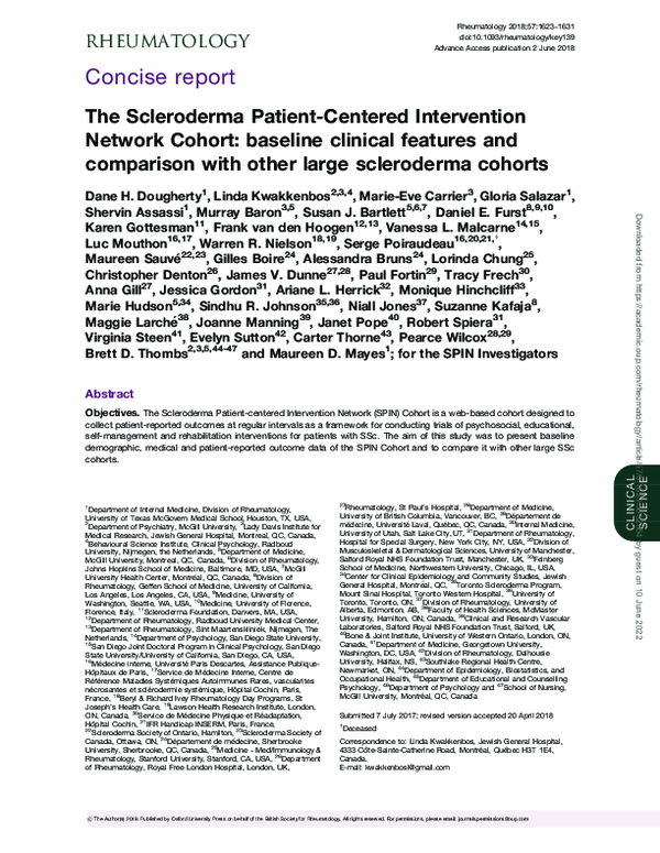 (PDF) The Scleroderma Patient-centered Intervention Network (SPIN ...