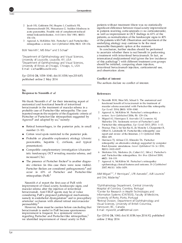 (PDF) Response to Nesmith et al