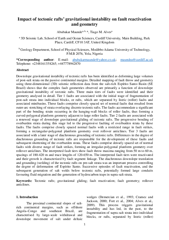 (PDF) Impact of tectonic rafts’ gravitational instability on fault ...