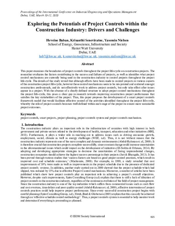 (PDF) Exploring the potentials of project controls within the ...
