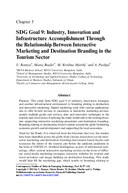 (PDF) SDG Goal 9: Industry, Innovation and Infrastructure ...