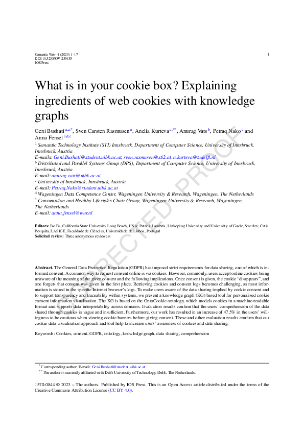 (PDF) What is in your cookie box? Explaining ingredients of web cookies ...