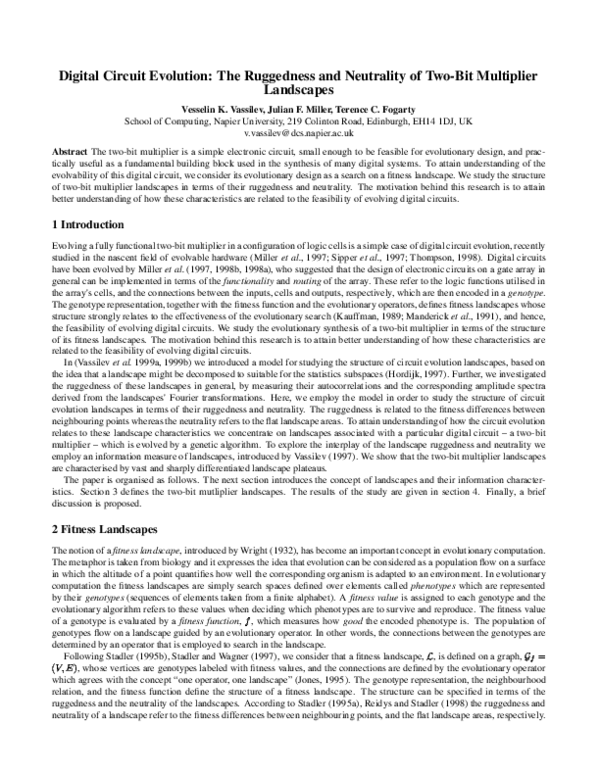 (PDF) Digital circuit evolution: the ruggedness and neutrality of two ...