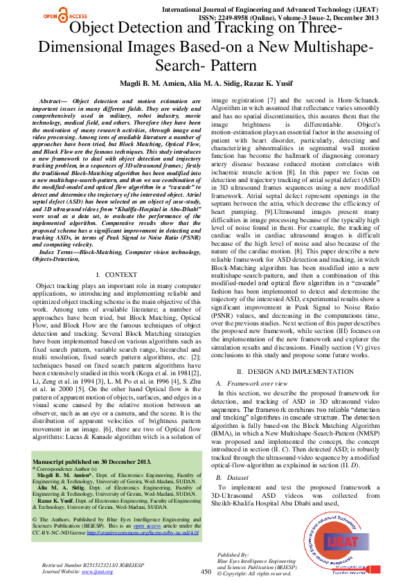 (PDF) Object Detection and Tracking on Three-Dimensional Images Based ...