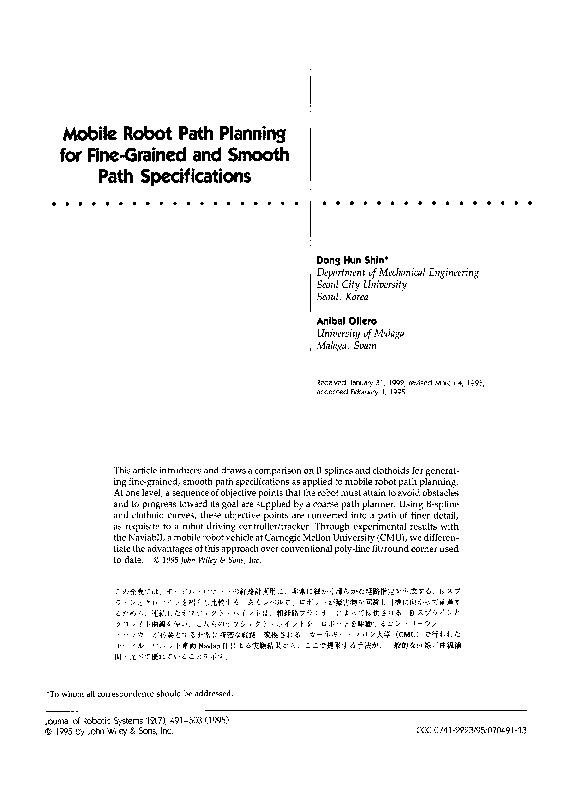 (PDF) Mobile robot path planning for fine-grained and smooth path ...