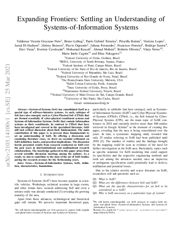 (PDF) Expanding Frontiers: Settling an Understanding of Systems-of ...