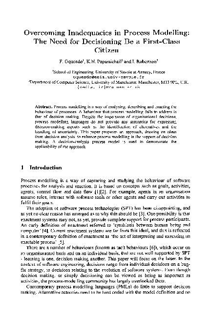 (PDF) Overcoming inadequacies in process modelling: The need for ...
