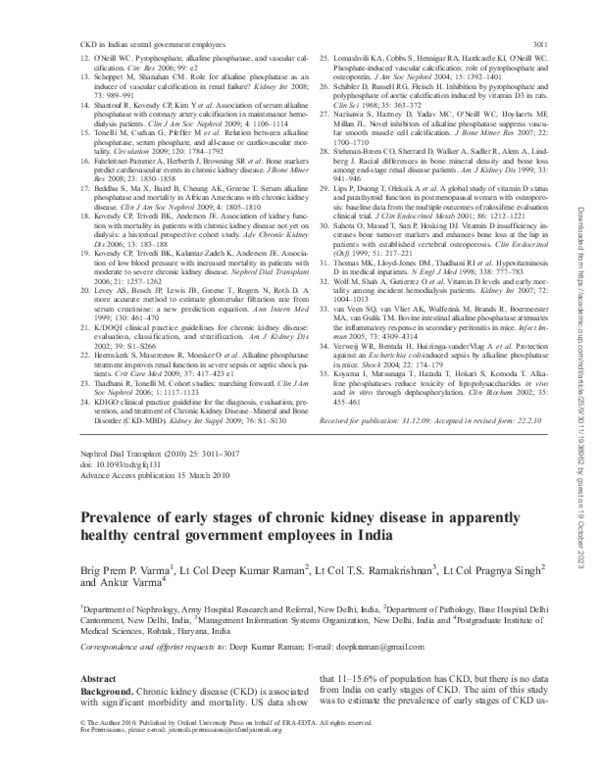(PDF) Prevalence of early stages of chronic kidney disease in ...