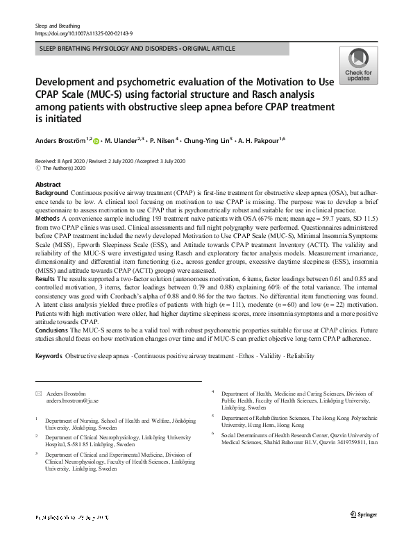 (PDF) Development and psychometric evaluation of the motivation for ...