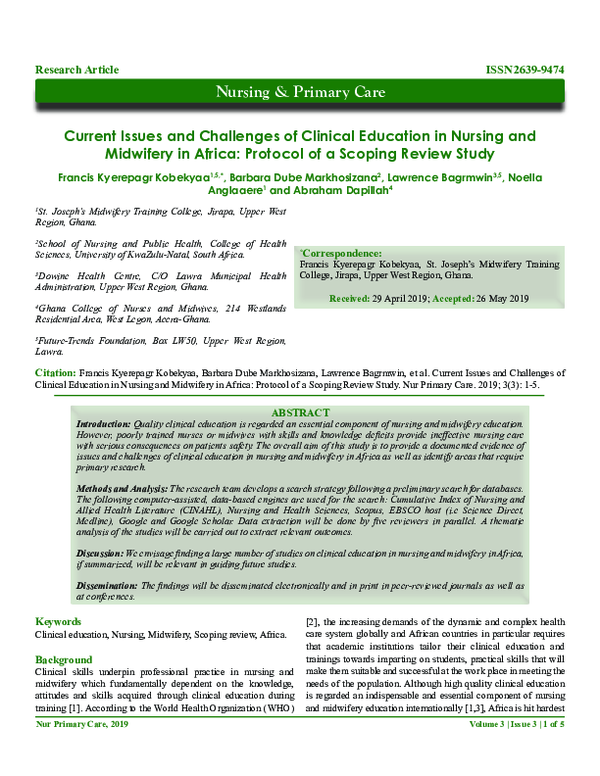 (PDF) Current Issues and Challenges of Clinical Education in Nursing ...