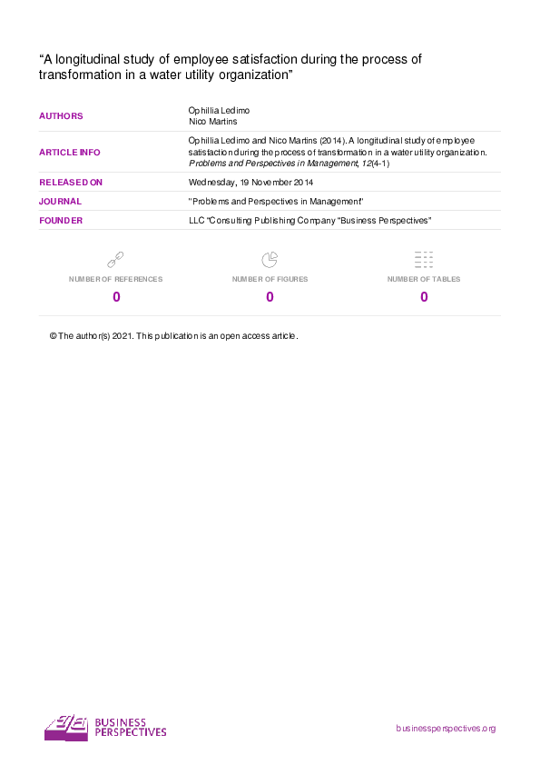 (PDF) A longitudinal study of employee satisfaction during the process ...