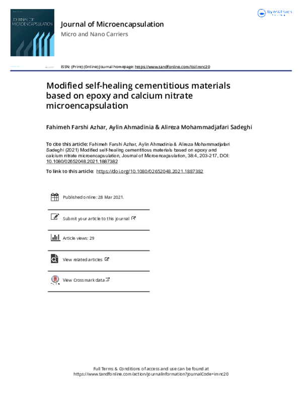 (PDF) Modified selfhealing cementitious materials based on epoxy and