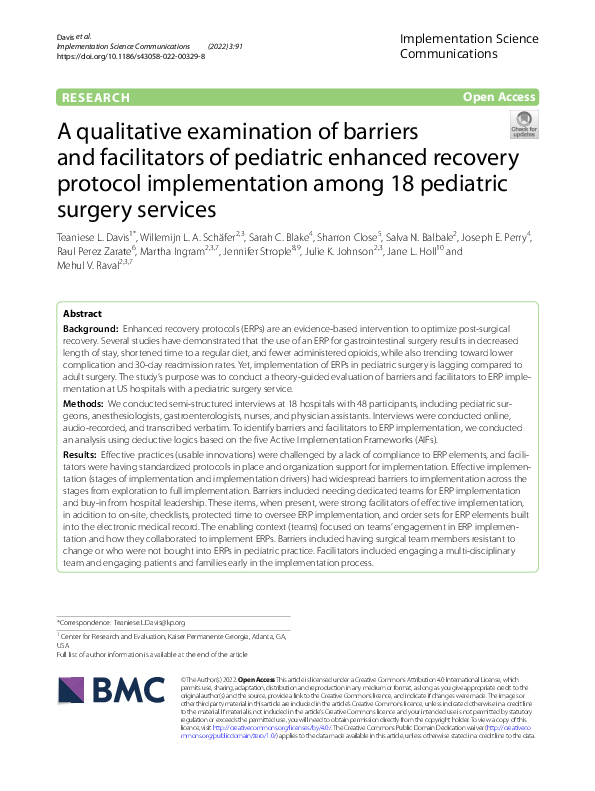 (PDF) A qualitative examination of barriers and facilitators of ...
