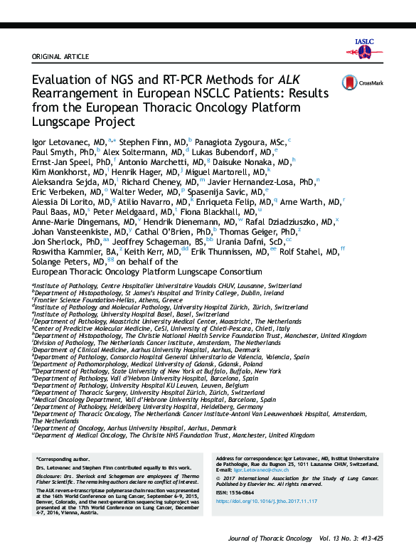 (PDF) Evaluation of NGS and RT-PCR Methods for ALK Rearrangement in ...