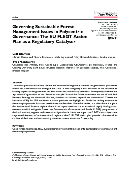 (PDF) Governing Sustainable Forest Management Issues in Polycentric ...