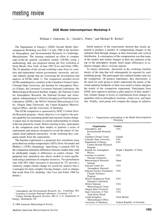 (PDF) DOE Model Intercomparison Workshop II