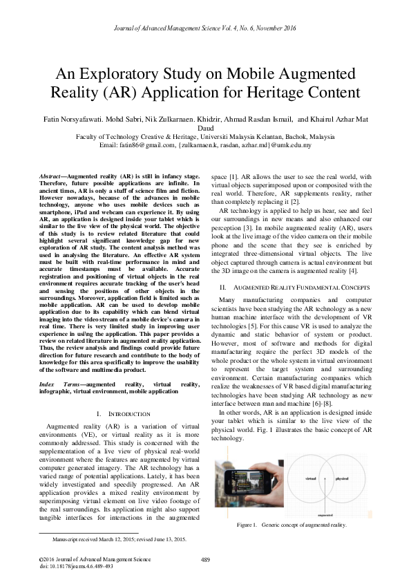 (PDF) An Exploratory Study on Mobile Augmented Reality (AR) Application ...