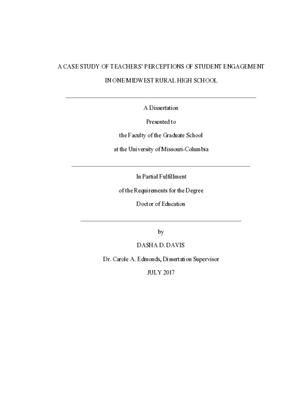 (PDF) A case study of teachers' perceptions of student engagement in ...